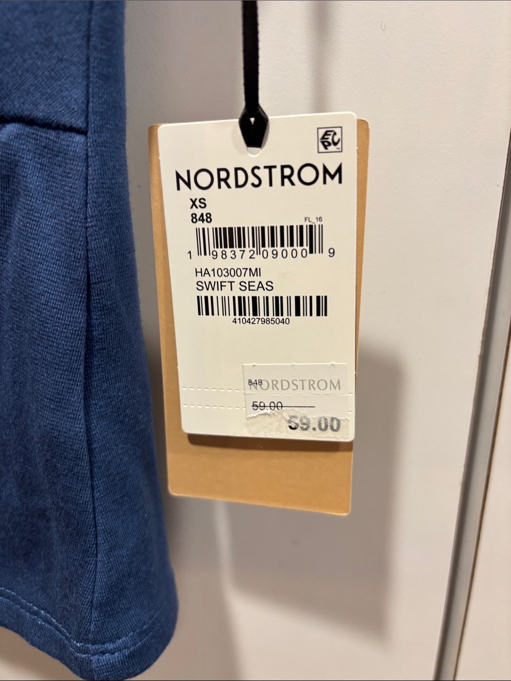 Halogen Twist-Front V-Neck Top in Blue NWT SIZE XS - Picture 3 of 6